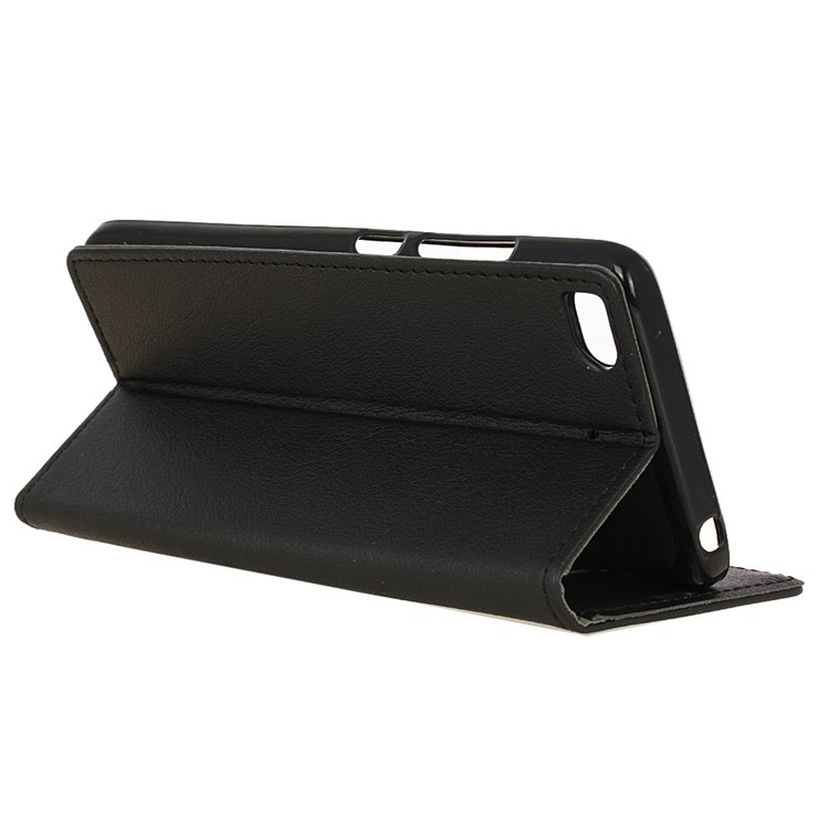 Leather Folio Wallet Phone Case with Stand for Xiaomi Mi 5s - Black-5