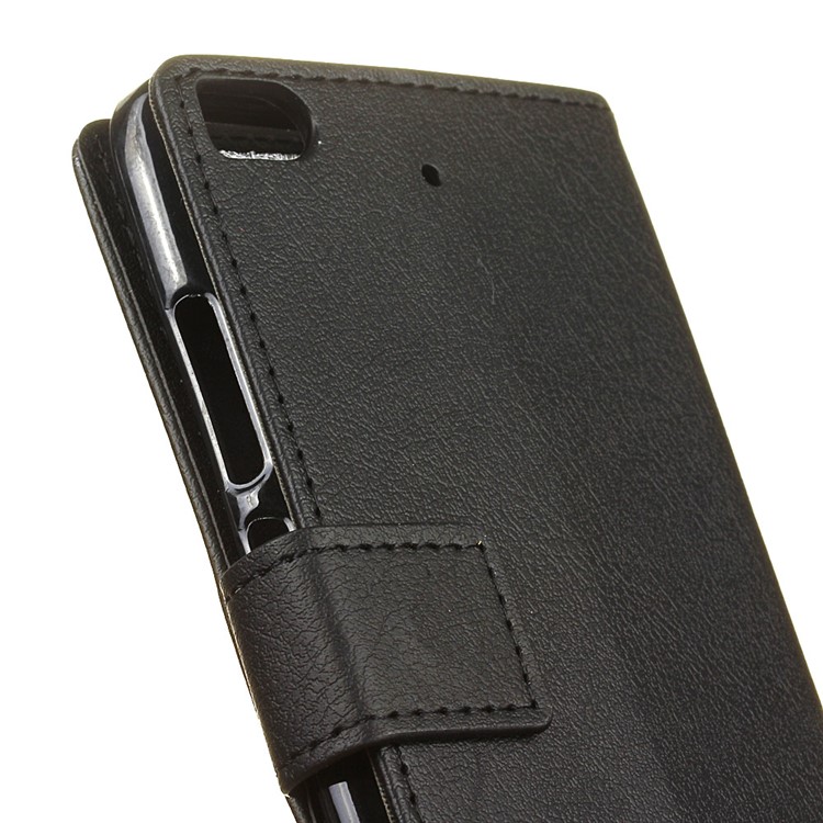 Leather Folio Wallet Phone Case with Stand for Xiaomi Mi 5s - Black-7