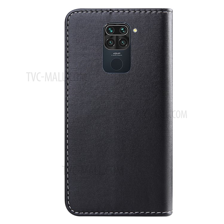 Tricolor PU Leather Wallet Stand Cover for Xiaomi Redmi Note 9/Redmi 10X 4G - Black/White/Grey-3