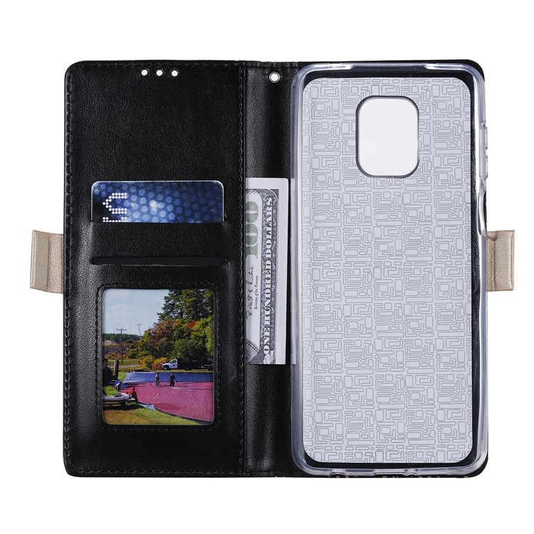 Lace Flower Skin Zipper Leather Cover for Xiaomi Redmi Note 9S/Note 9 Pro/Note 9 Pro Max - Black-6