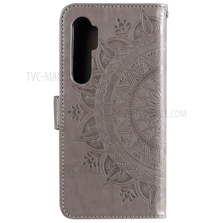 Imprint Flower Leather Stylish Shell for Xiaomi Mi Note 10 Lite - Grey-6