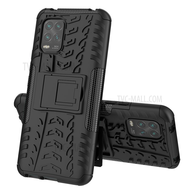 Cool Tyre PC + TPU Cell Phone Cover with Kickstand for Xiaomi Mi 10 Youth 5G/Mi 10 Lite 5G - Black-12