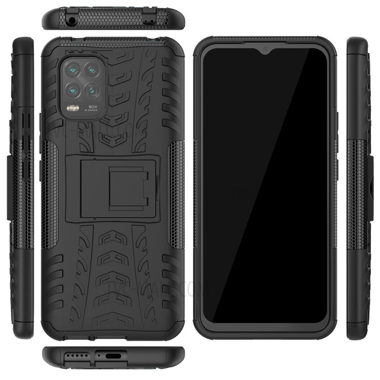 Cool Tyre PC + TPU Cell Phone Cover with Kickstand for Xiaomi Mi 10 Youth 5G/Mi 10 Lite 5G - Black-2