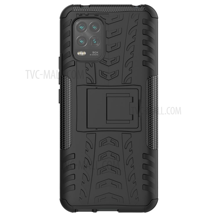 Cool Tyre PC + TPU Cell Phone Cover with Kickstand for Xiaomi Mi 10 Youth 5G/Mi 10 Lite 5G - Black-3