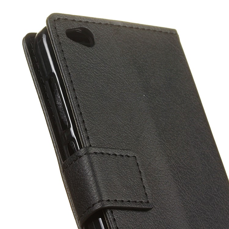 Faux Leather Stand Wallet Mobile Cover for Xiaomi Redmi 4a - Black-7