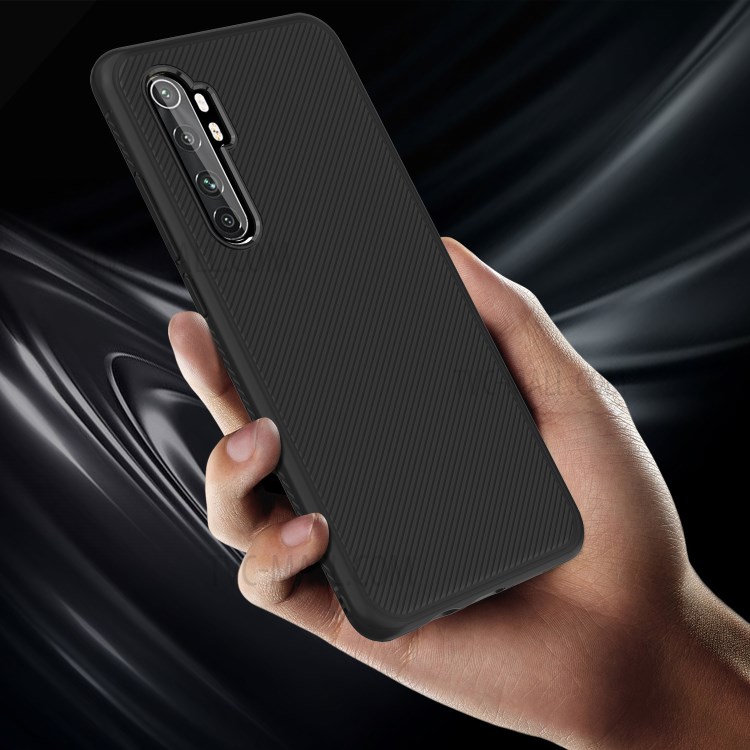 LENUO Twill Texture TPU Soft Phone Case for Xiaomi Mi Note 10 Lite - Black-4