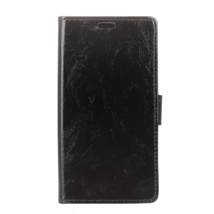 Wallet Flip Leather Phone Stand Case for Xiaomi Redmi 4a with Crazy Horse Texture - Black-1