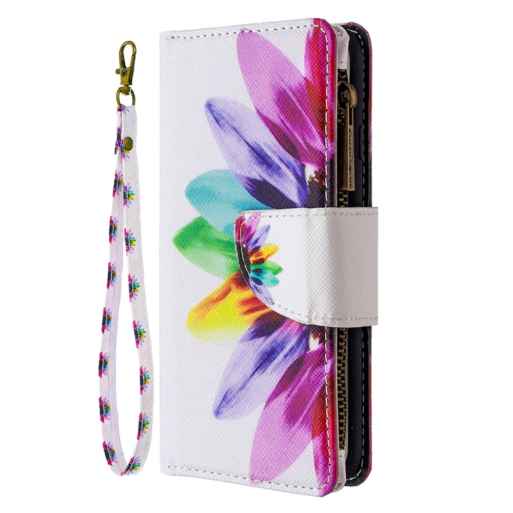 BF03 Pattern Printing Zipper Wallet Leather Phone Case for Xiaomi Redmi Note 8T - Colorful Petals-2