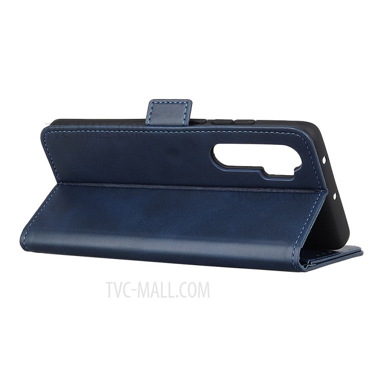 Wallet Stand Magnetic Closure Style Leather Cover Shell for Xiaomi Mi Note 10 Lite - Blue-6