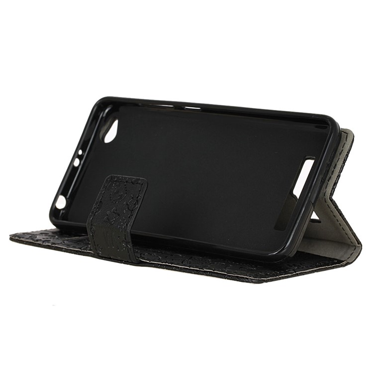 Cartoon Graffiti Card Holder Leather Phone Case for Xiaomi Redmi 4a - Black-6