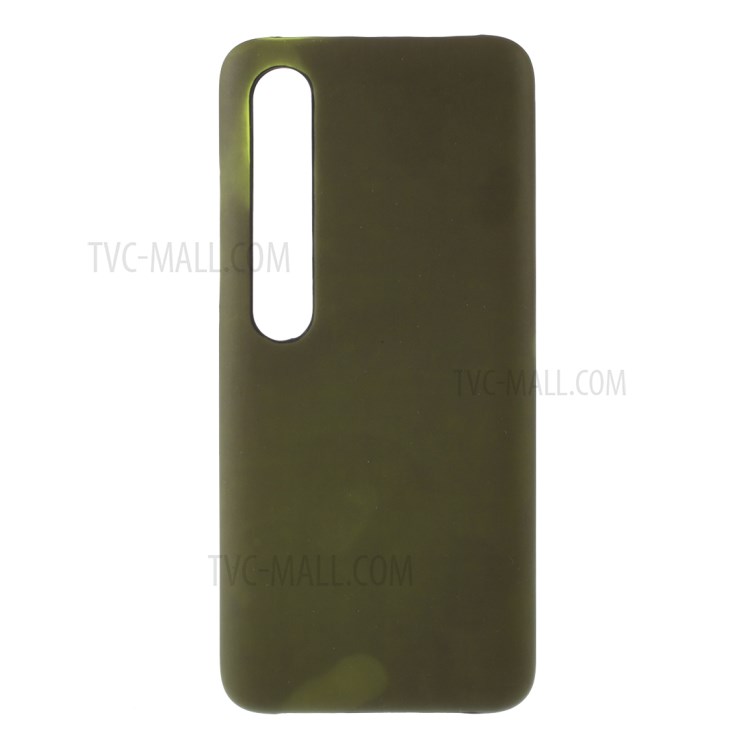 Indução Térmica Cor Fluorescente Mudando Revestido De Couro PU Tampa Do PC Para Xiaomi MI 10 / Mi 10 Pro - Verde-1