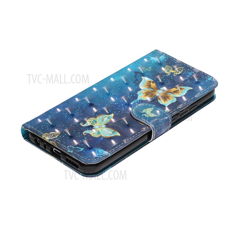 Light Spot Decor Patterned Embossed Leather Wallet Case with Strap for Xiaomi Redmi Note 8 - Butterfly-5