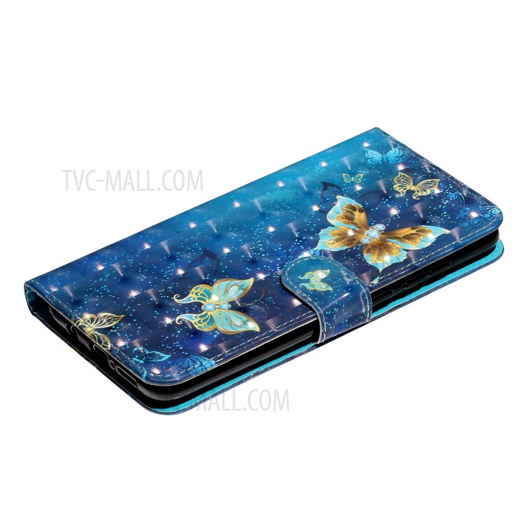 Light Spot Decor Pattern Printing Case Wallet Stand Leather Cover for Xiaomi Redmi Note 8 Pro - Butterfly-6