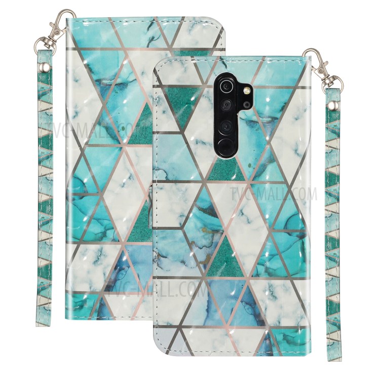 Light Spot Decor Pattern Printing Case Wallet Stand Leather Cover for Xiaomi Redmi Note 8 Pro - Stone Grain-2