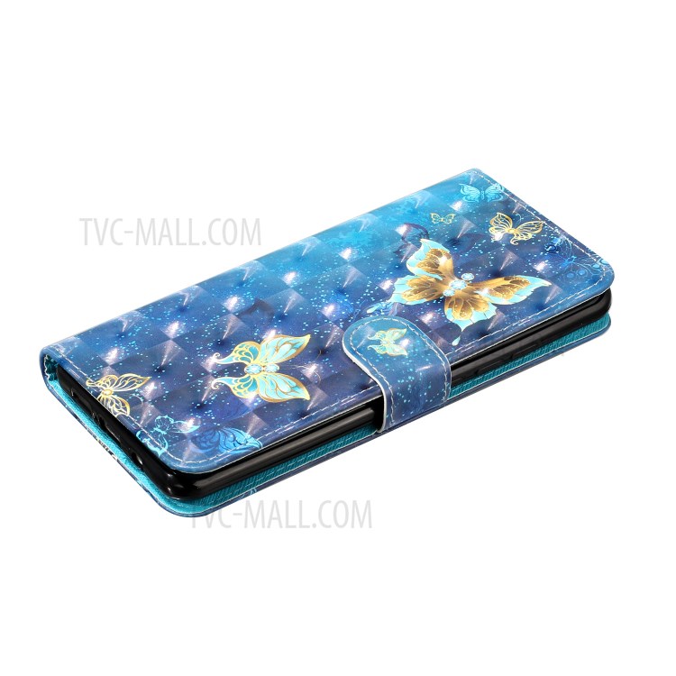 Light Spot Decor Wallet Stand Leather Pattern Printing Protection Shell for Xiaomi Mi CC9 Pro - Butterfly-6