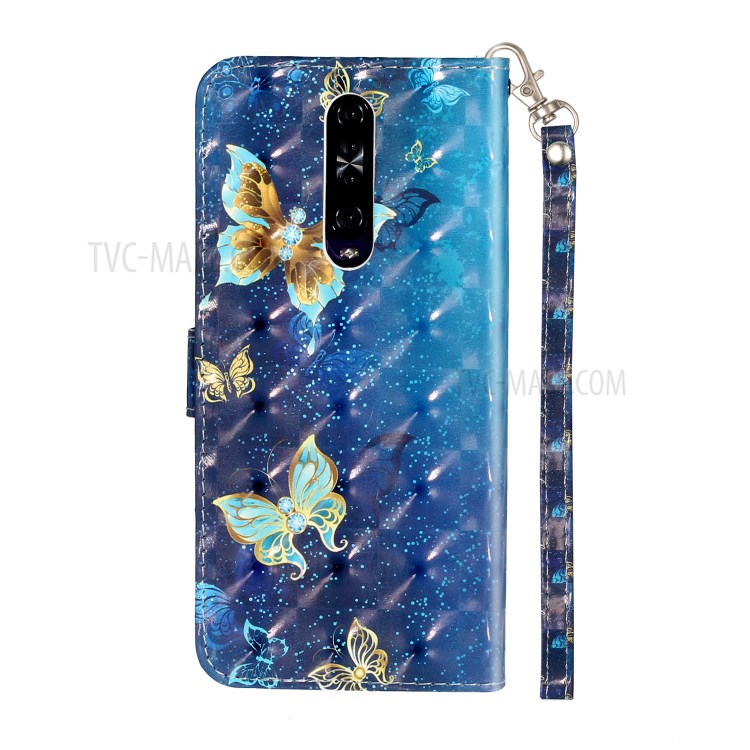 Light Spot Decor Pattern Printing Wallet Stand Leather Phone Shell for Xiaomi Redmi K30 - Butterfly-4