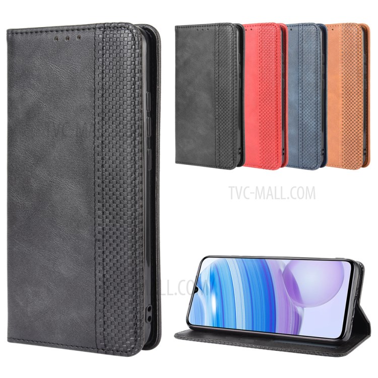 Auto-absorbed Retro PU Leather Wallet Phone Cover for Xiaomi Redmi 10X 5G/Redmi 10X Pro 5G - Black-12