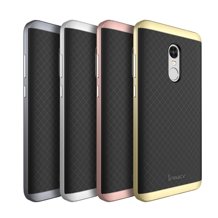 IPAKY 2-Piece PC Bumper + TPU Hybrid Case for Xiaomi Redmi Note 4X - Silver-4