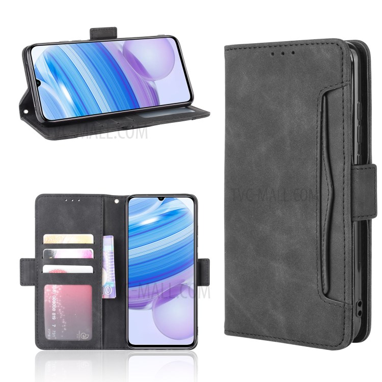 Wallet Leather Phone Case with Multiple Card Slots for Xiaomi Redmi 10X 5G/10X Pro 5G - Black-1