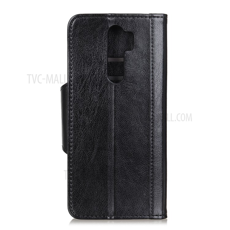 Cowhide Texture PU Leather Wallet Phone Shell for Xiaomi Redmi 9 - Black-3