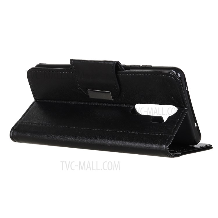 Textura Do Couro PU Shell Telefone Carteira De Couro Para Xiaomi Redmi 9 - Preto-4