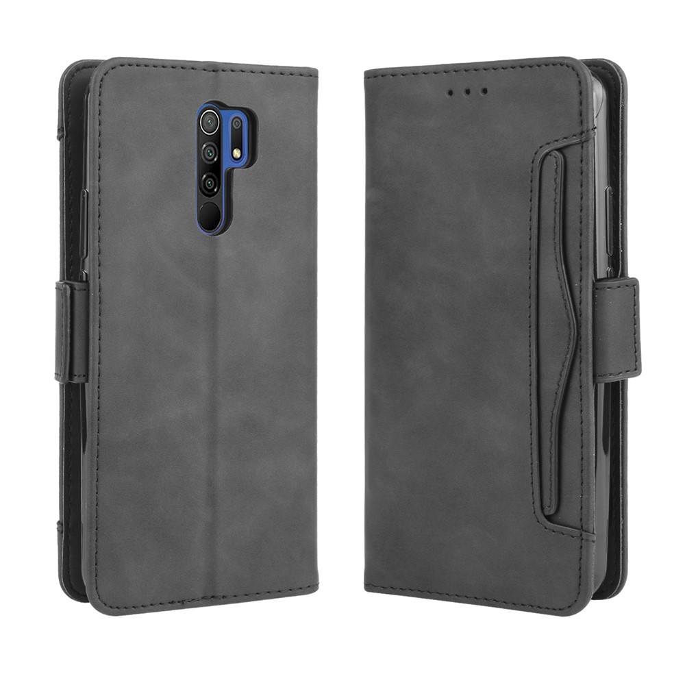 Carteira Ficar Tampa Do Telefone De Couro Da Aleta Para Xiaomi Redmi 9 - Preto-2