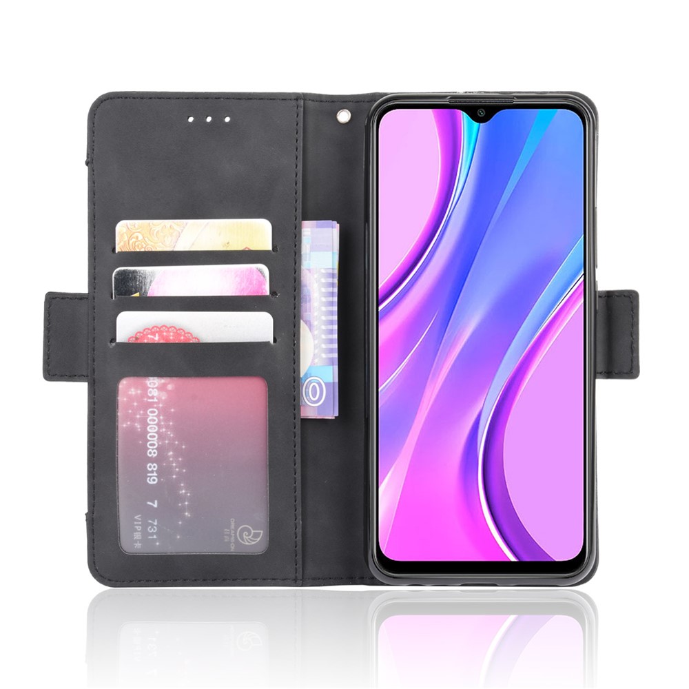 Carteira Ficar Tampa Do Telefone De Couro Da Aleta Para Xiaomi Redmi 9 - Preto-7