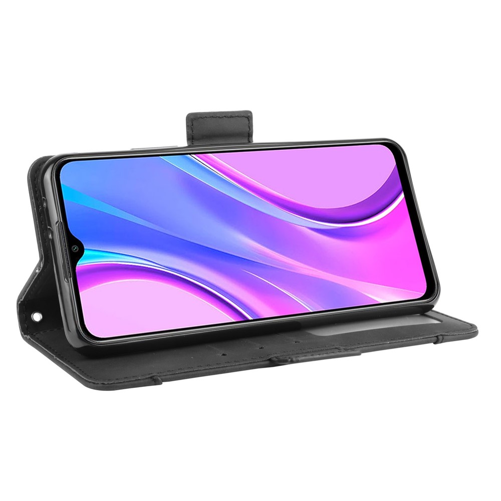Carteira Ficar Tampa Do Telefone De Couro Da Aleta Para Xiaomi Redmi 9 - Preto-8