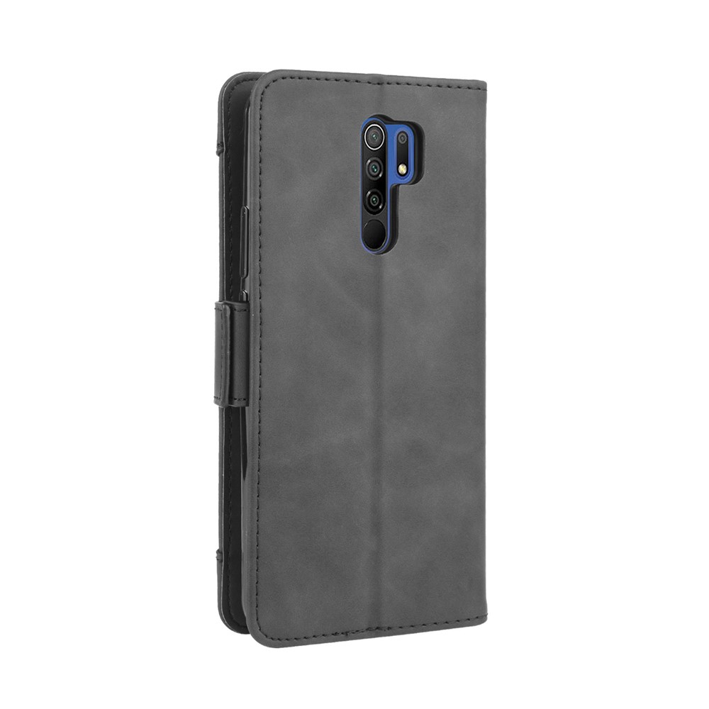 Carteira Ficar Tampa Do Telefone De Couro Da Aleta Para Xiaomi Redmi 9 - Preto-9