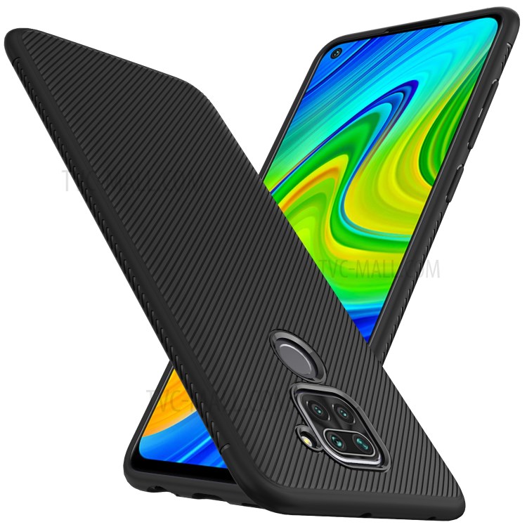 LENUO Sarja Textura TPU Shell Para Xiaomi Nota Redmi 9 / 10X 4G - Preto-2