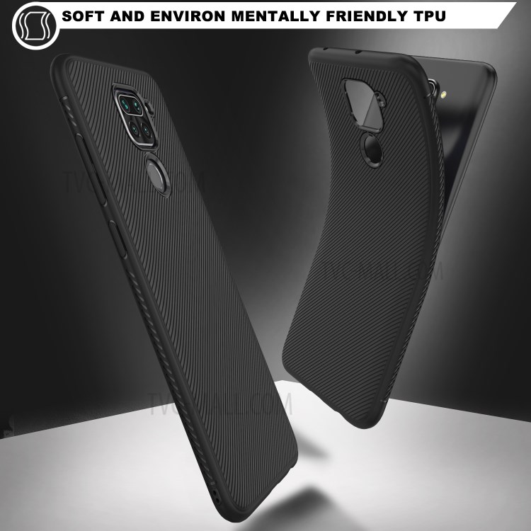 LENUO Sarja Textura TPU Shell Para Xiaomi Nota Redmi 9 / 10X 4G - Preto-3