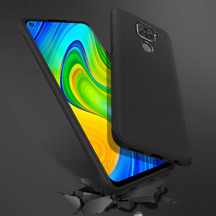 LENUO Sarja Textura TPU Shell Para Xiaomi Nota Redmi 9 / 10X 4G - Preto-6