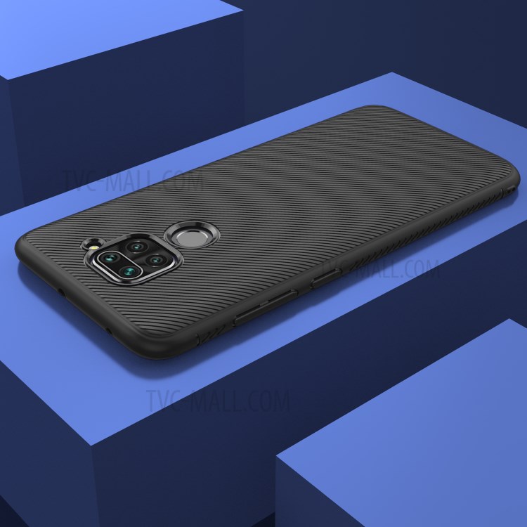 LENUO Sarja Textura TPU Shell Para Xiaomi Nota Redmi 9 / 10X 4G - Preto-7