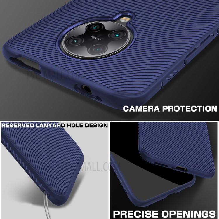 LENUO Sarja Textura TPU Caso De Volta Para Xiaomi Redmi K30 Pro / Poco F2 Pro - Azul-3