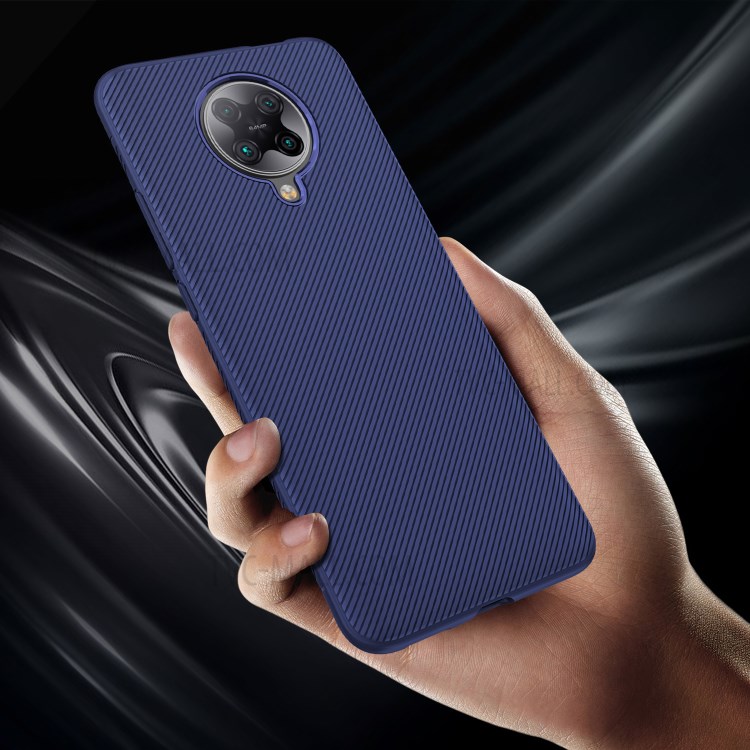 LENUO Sarja Textura TPU Caso De Volta Para Xiaomi Redmi K30 Pro / Poco F2 Pro - Azul-4
