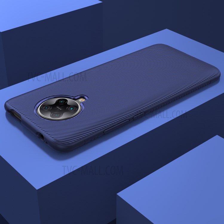 LENUO Sarja Textura TPU Caso De Volta Para Xiaomi Redmi K30 Pro / Poco F2 Pro - Azul-6