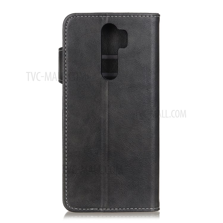 S-shaped Textured PU Leather Case Cover for Xiaomi Redmi 9 - Black-3