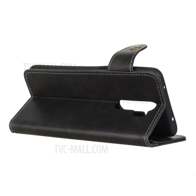 Em Forma De S Texturizados PU Tampa Da Caixa Do Couro Para Xiaomi Redmi 9 - Preto-4