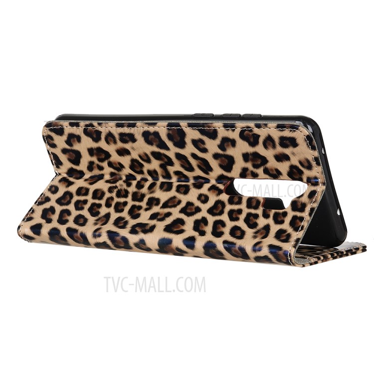 Leopard Texture Leather Mobile Phone Case with Wallet Stand for Xiaomi Redmi 9-4