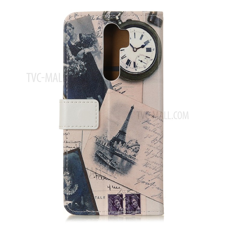 Cas De Motif Portefeuille D'impression De Téléphone En Cuir Pour Xiaomi Redmi 9 - Tour Et Lettres-3