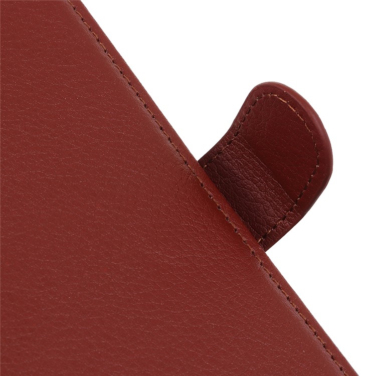 Litchi Skin Magnetic Stylish Leather Shell for Xiaomi Redmi 9 - Brown-8