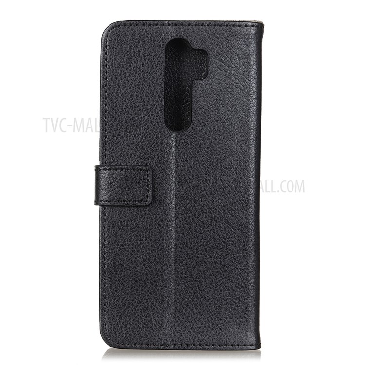 Textura Carteira Caso De Telefone De Couro Suporte De Lichia Para Xiaomi Redmi 9 - Preto-3