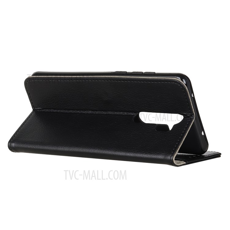 Textura Carteira Caso De Telefone De Couro Suporte De Lichia Para Xiaomi Redmi 9 - Preto-4