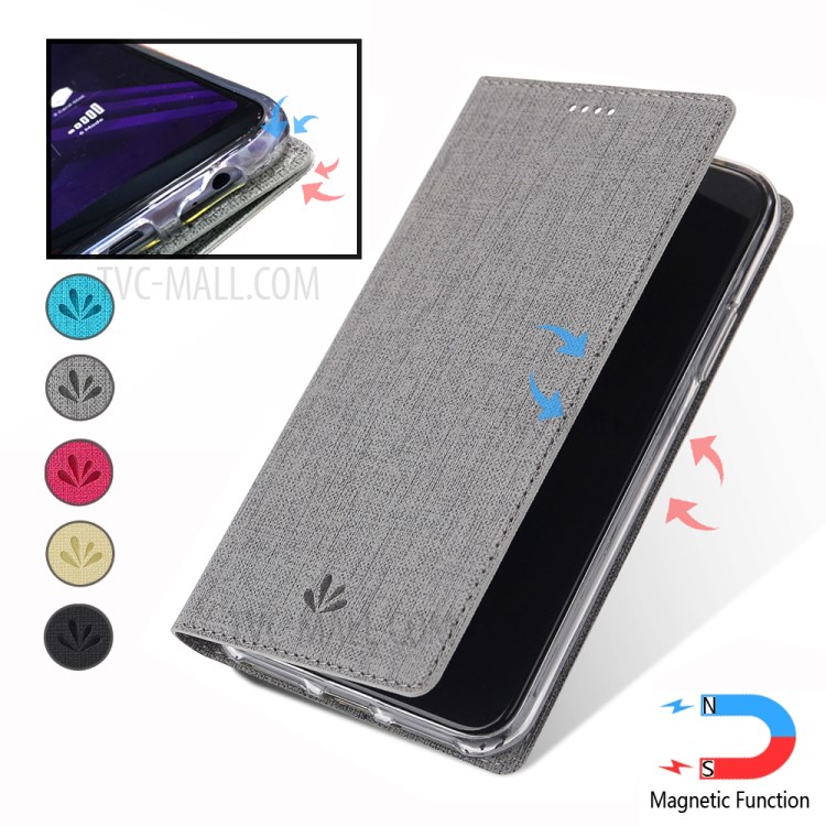 VILI DMX Cross Texture Leather Flip Case with Card Slot for Xiaomi Mi Note 10 Lite - Grey-4