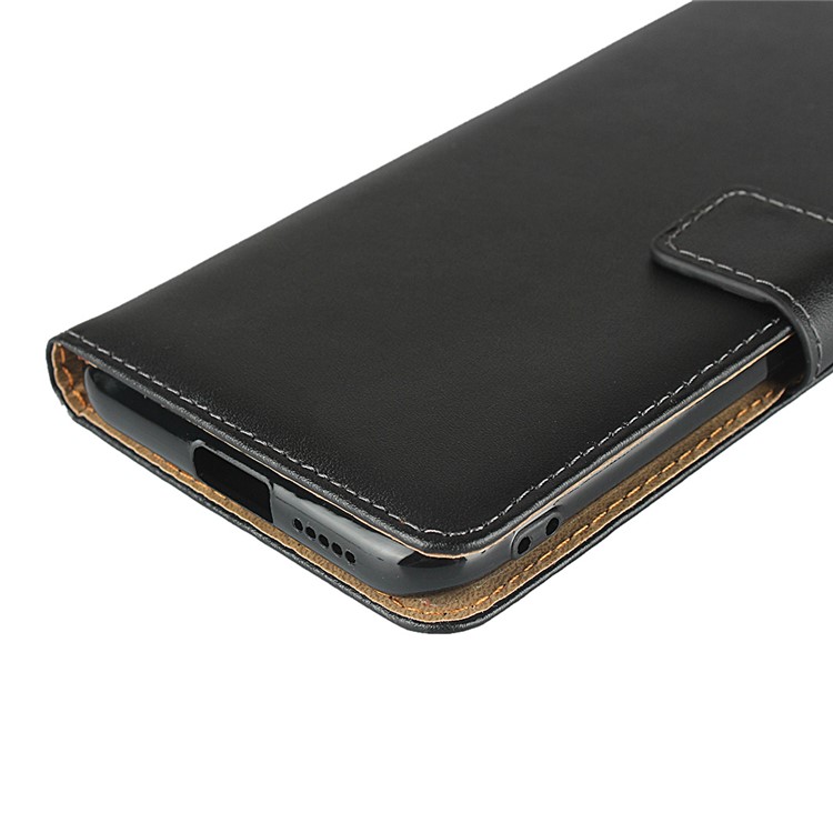 Genuine Leather Stand Wallet Phone Shell for Xiaomi Mi 10 Lite 5G-10