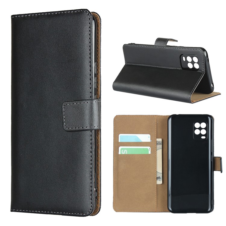 Genuine Leather Stand Wallet Phone Shell for Xiaomi Mi 10 Lite 5G-2