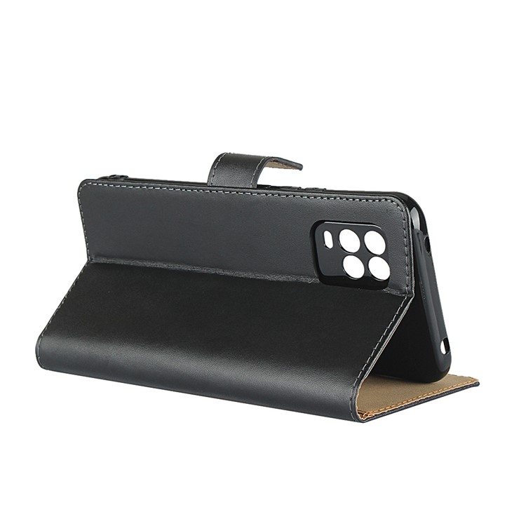 Genuine Leather Stand Wallet Phone Shell for Xiaomi Mi 10 Lite 5G-6