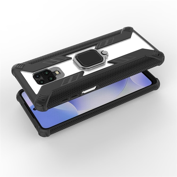 Guerriero Stile Rotazione PC + TPU Shell Per Xiaomi Redmi Nota 9 Pro Max / 9 / Pro 9s - Nero-11