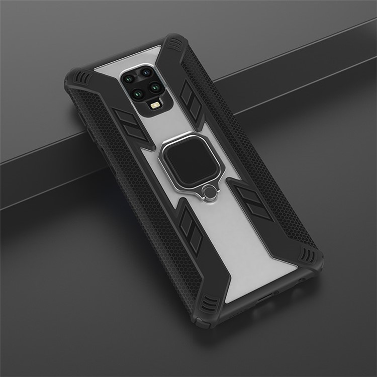 Guerriero Stile Rotazione PC + TPU Shell Per Xiaomi Redmi Nota 9 Pro Max / 9 / Pro 9s - Nero-15