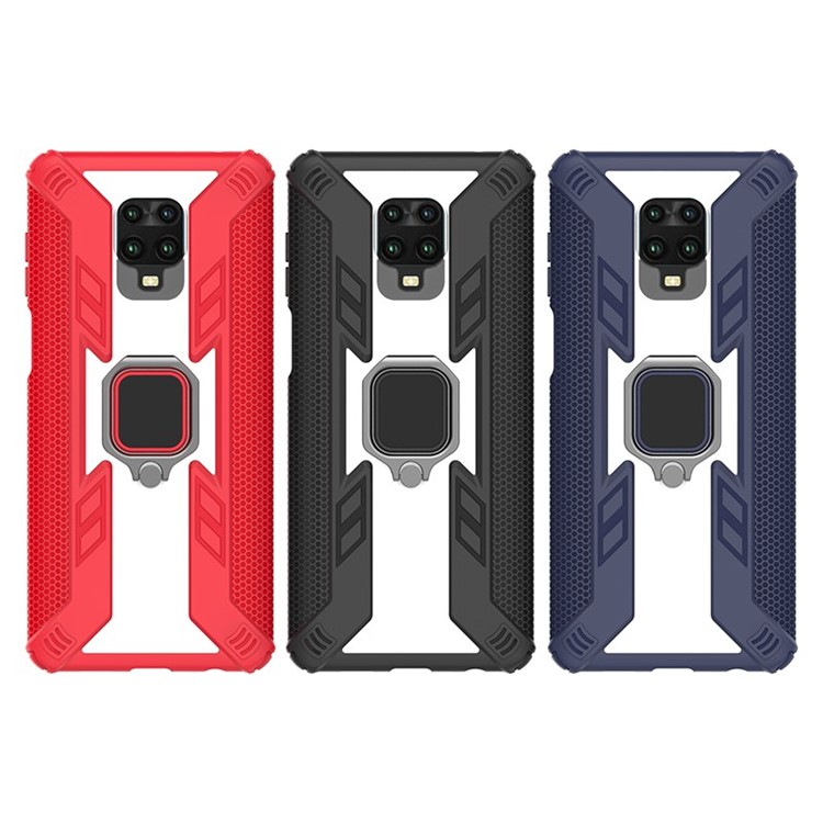 Guerriero Stile Rotazione PC + TPU Shell Per Xiaomi Redmi Nota 9 Pro Max / 9 / Pro 9s - Nero-17